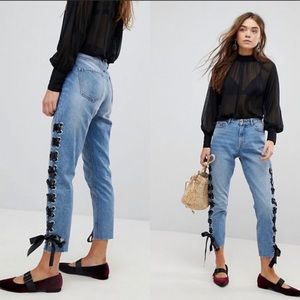 ASOS ONLY Lace Up Jeans *READ FOR SIZE*